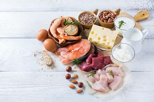健康的なタンパク質源とボディービル食品の品揃え