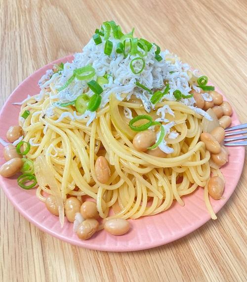 大豆としらすの和風パスタ