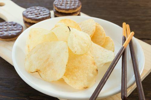 ポテトチップスとチョコレート菓子