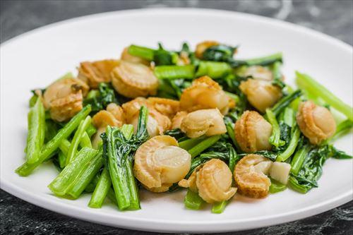 ホタテと小松菜の炒め物