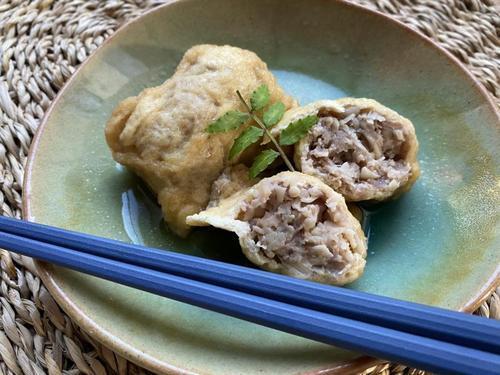 シャキシャキ食感を活かしてしみしみ！「えのきたっぷり巾着煮」