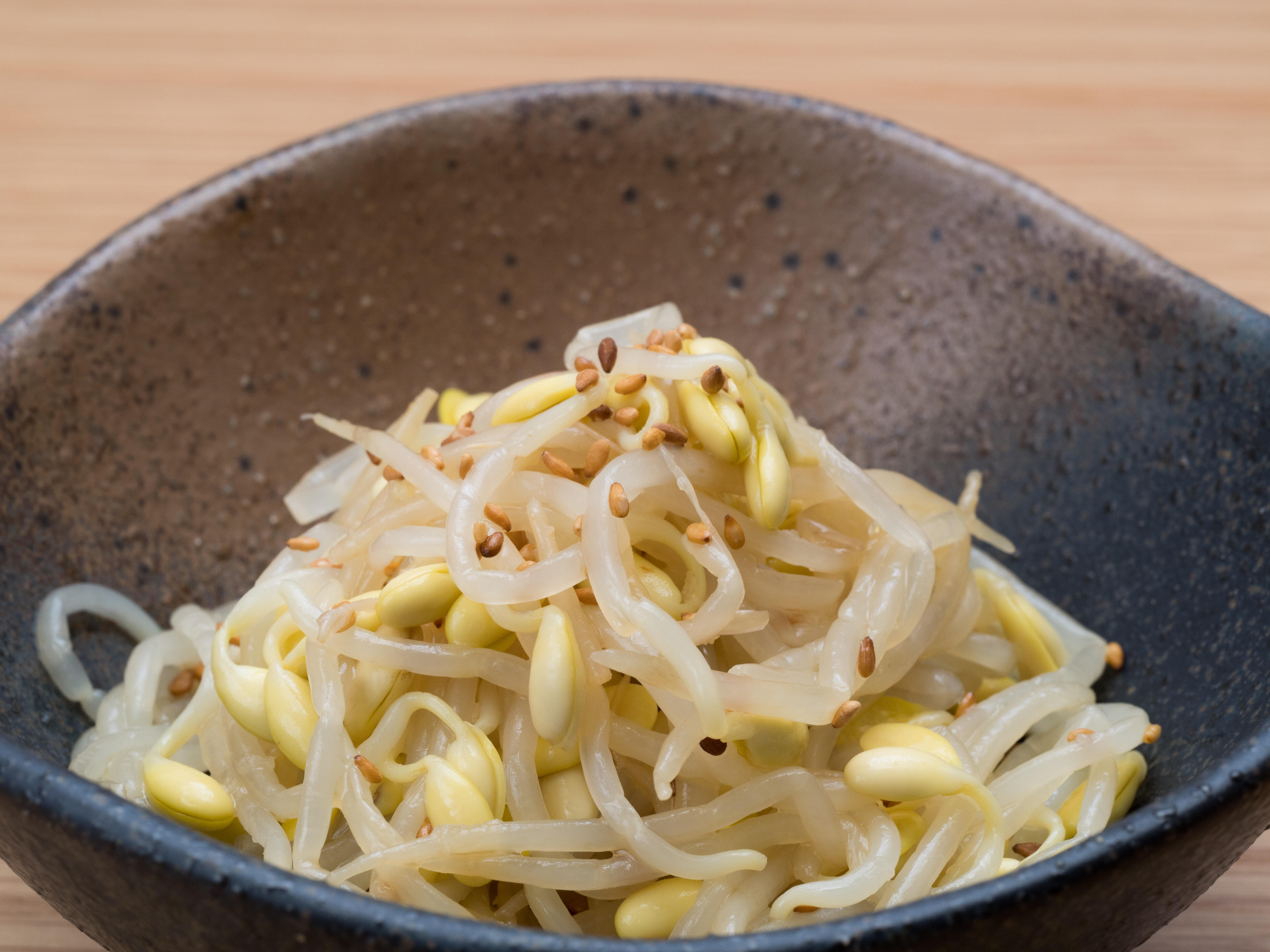 もやしナムルを作ろう 簡単で節約できてしかも美味しい 食 料理 オリーブオイルをひとまわし