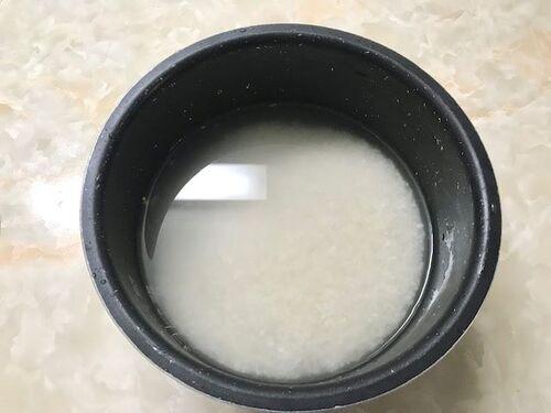 米を浸水させます