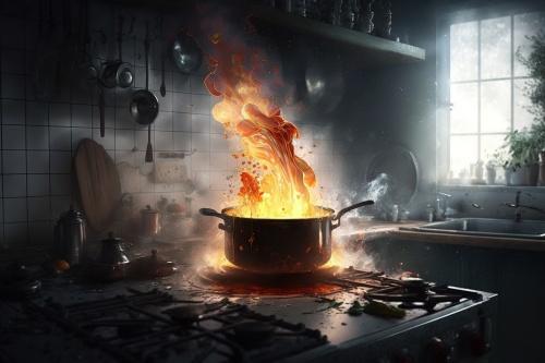 火があがった鍋