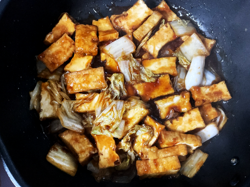 厚揚げのオイスター煮を作る