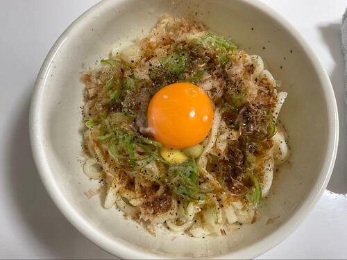 簡単釜玉うどん