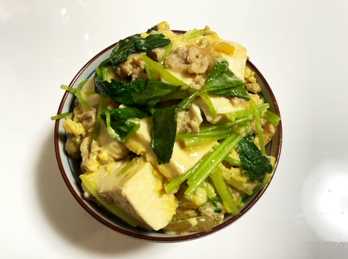 親子丼みたいな煮豆腐