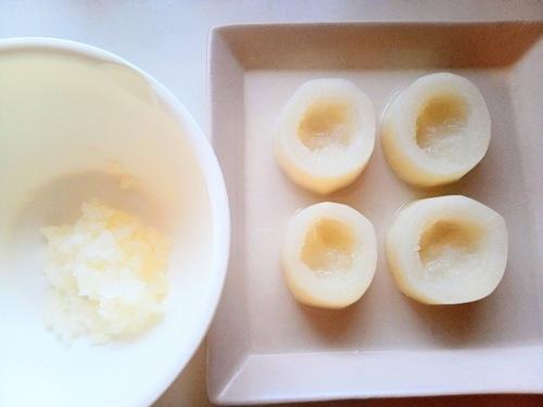 大根をくり抜く