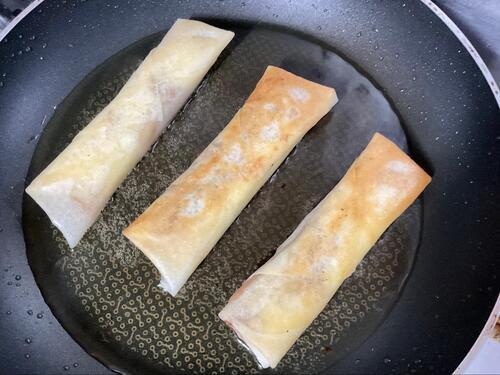 くるくる巻いたら、揚げ焼きに