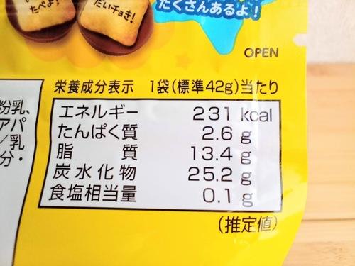 サク山チョコ次郎スタンドパウチの栄養成分表示