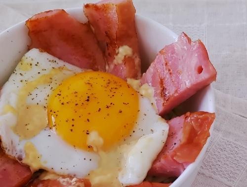 【ベーコンエッグ丼】朝食にランチに！がっつり美味しい！