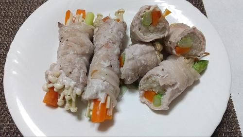 【エノキと豚野菜の3色巻き】簡単美味しい！食卓を彩る一品
